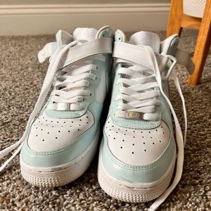 Custom Baby Blue & White AF1